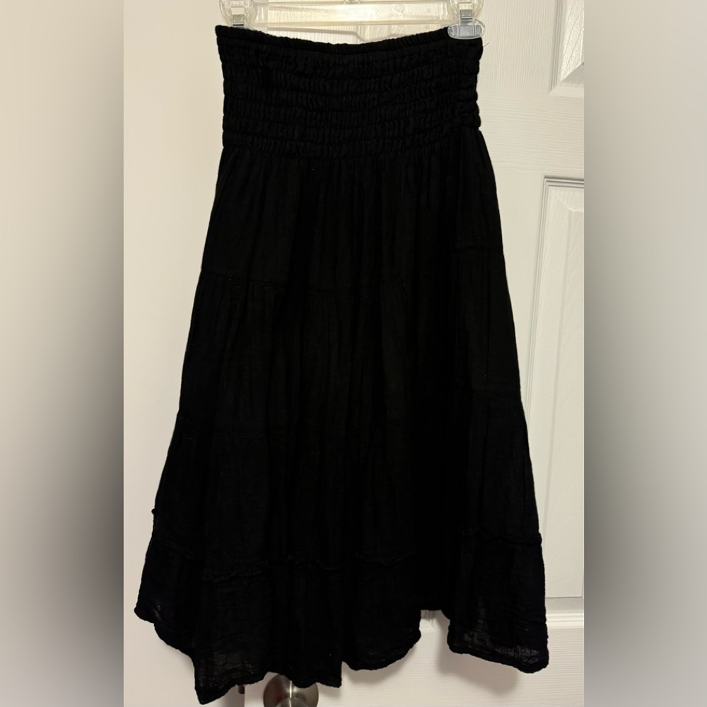 NWOT Cotton Flower Clothing Flutter Skirt 26” Black, Standard Sizing Retails $64